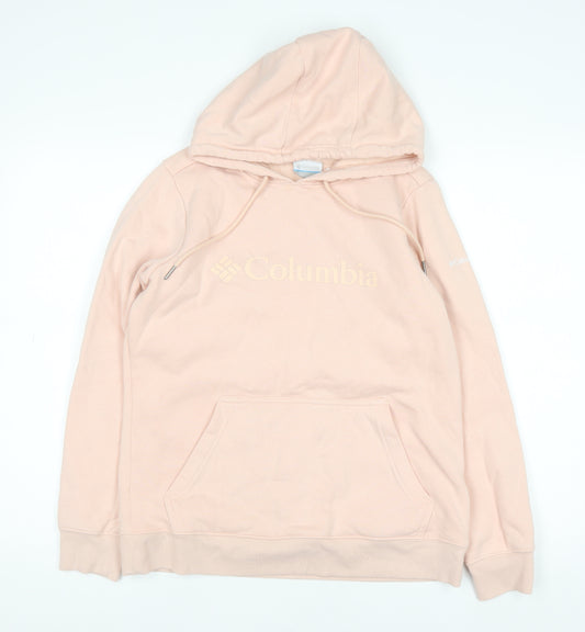 Columbia Womens Pink Hooded Pullover Hoodie Medium Fleece Lined
