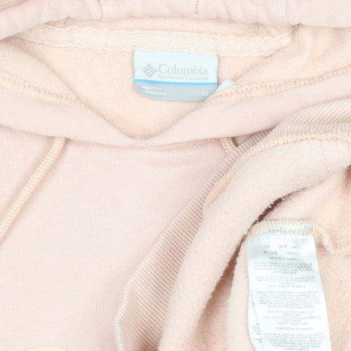 Columbia Womens Pink Hooded Pullover Hoodie Medium Fleece Lined