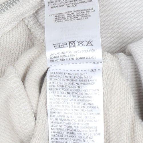 Jack Wills Women's Beige Full Zip Hoodie UK 10 Cotton Casual
