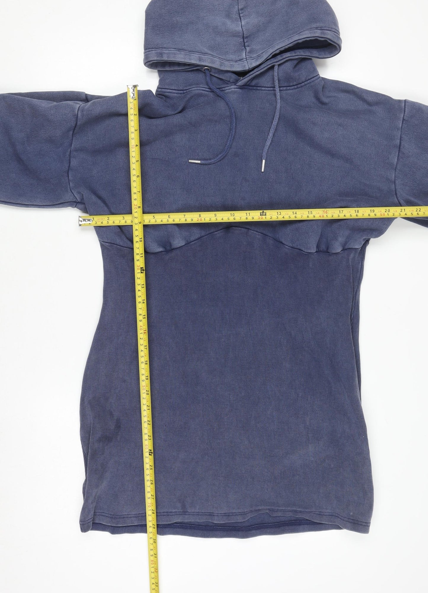PrettyLittleThing Women Blue Pullover Hoodie UK 16 Cotton Blend