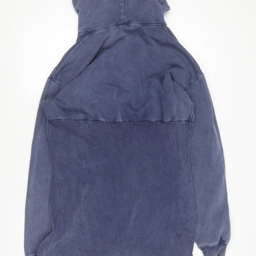 PrettyLittleThing Women Blue Pullover Hoodie UK 16 Cotton Blend