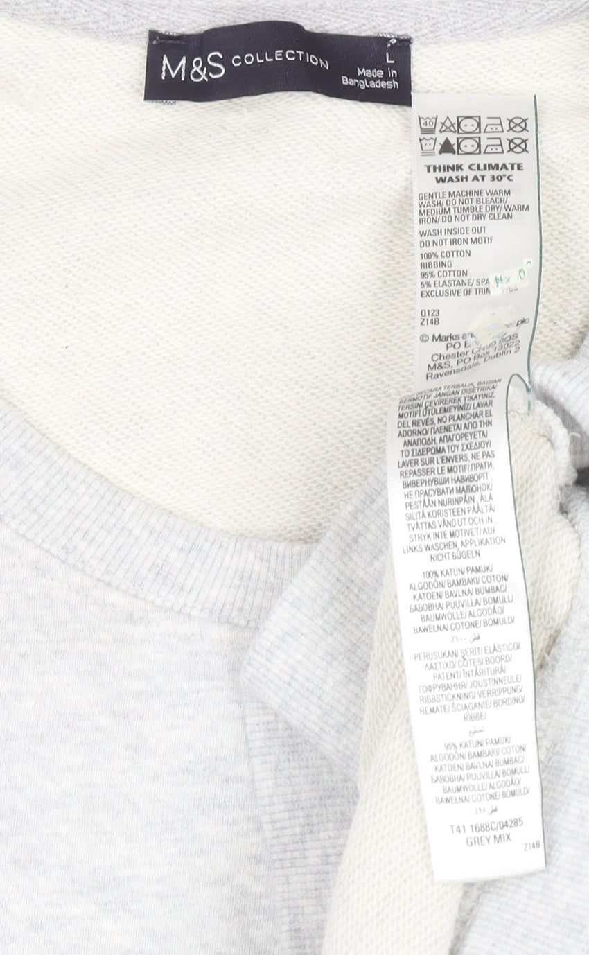 Marks and Spencer Women’s Grey Santa Monica 84 Cotton Sweatshirt L