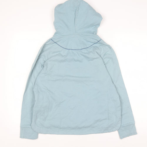 White Stuff Women Blue Cotton Hooded Pullover UK 10