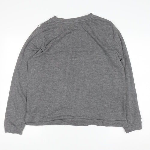 COSMO & CO Women’s Grey Sequin Shoulder Long Sleeve Pullover Jumper Size L