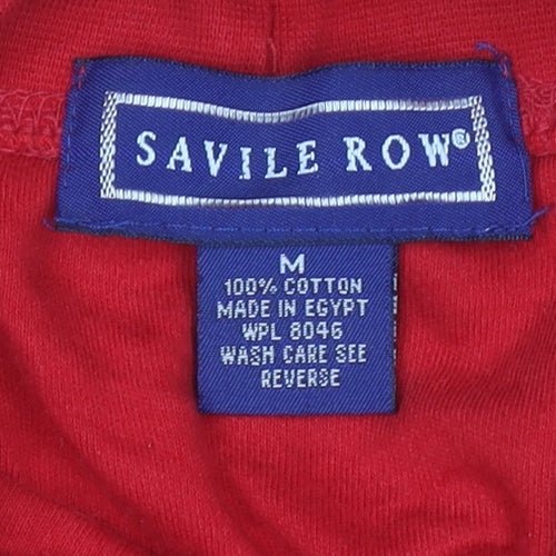 Savile Row Women Red Roll Neck Long Sleeve Cotton Top M