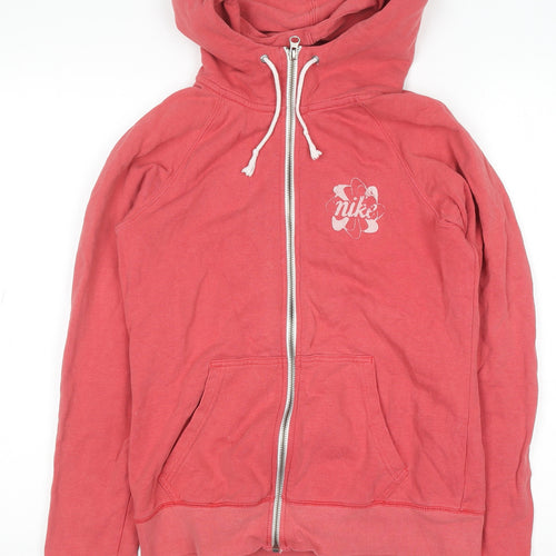 Nike Women’s Pink Full Zip Hoodie Medium Track & Field Graphic