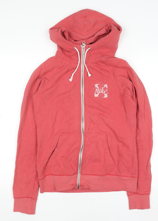 Nike Women’s Pink Full Zip Hoodie Medium Track & Field Graphic