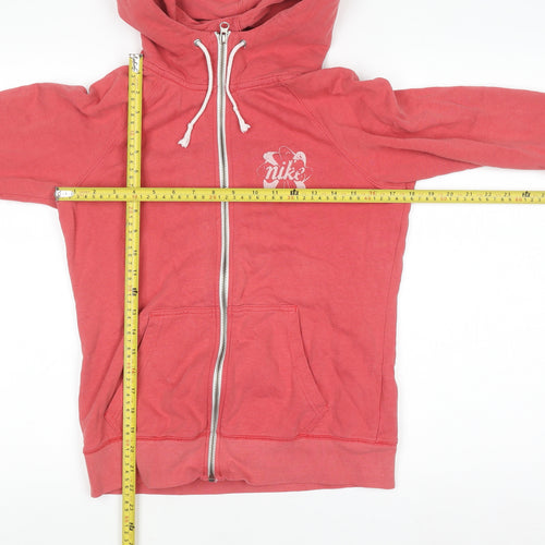 Nike Women’s Pink Full Zip Hoodie Medium Track & Field Graphic