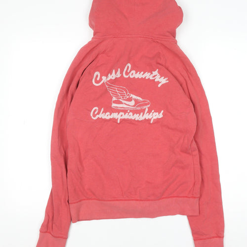 Nike Women’s Pink Full Zip Hoodie Medium Track & Field Graphic