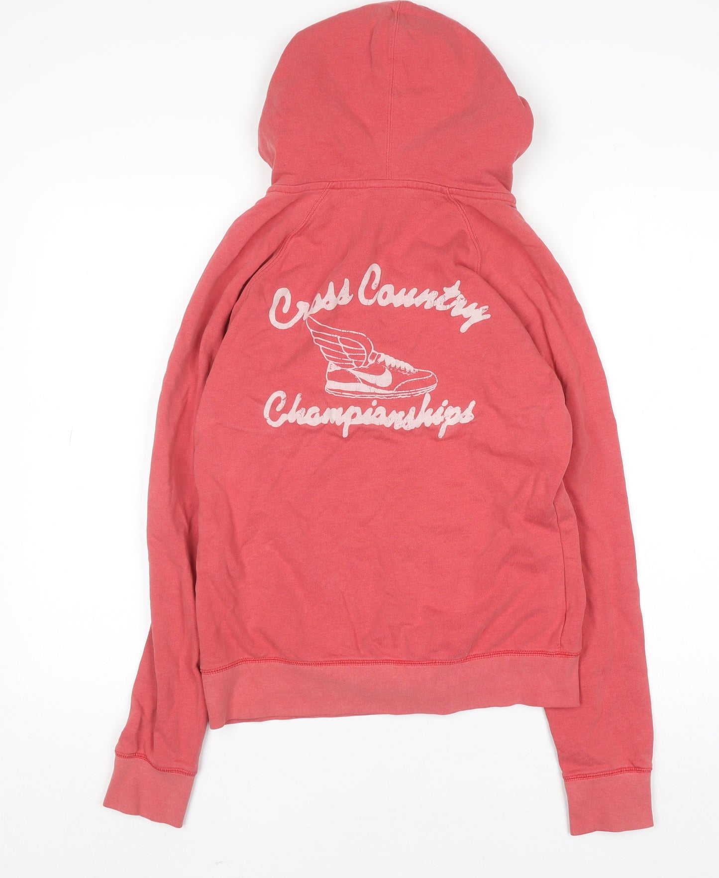Nike Women’s Pink Full Zip Hoodie Medium Track & Field Graphic