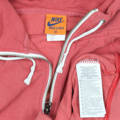 Nike Women’s Pink Full Zip Hoodie Medium Track & Field Graphic