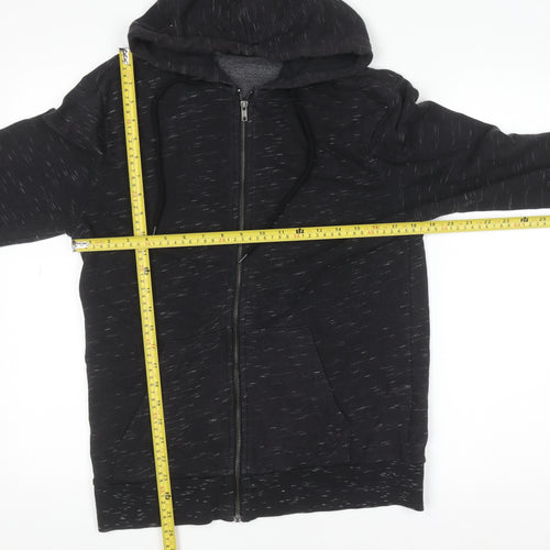 H&M Mens Black Full Zip Hoodie Size S Regular Fit Cotton Blend