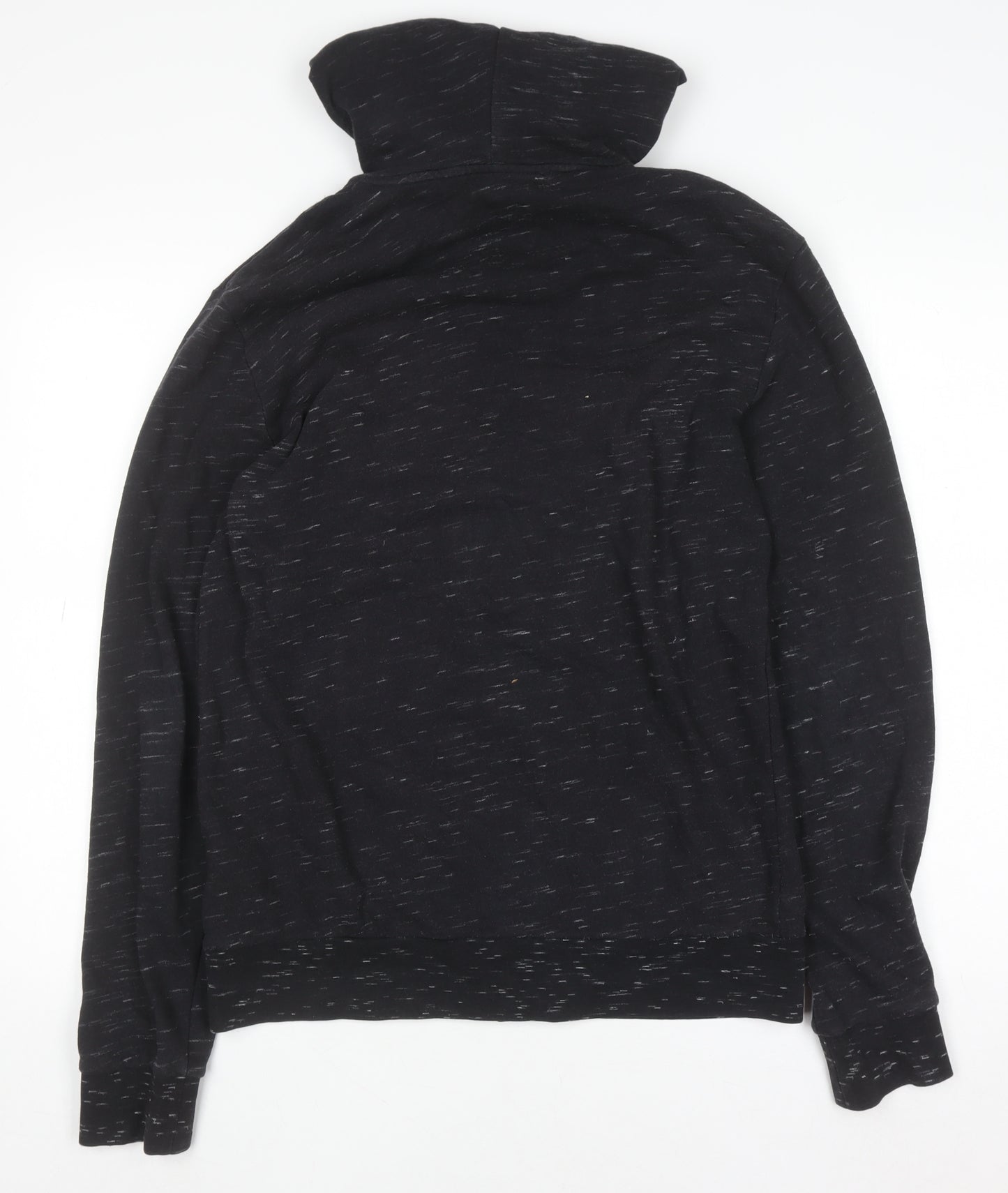 H&M Mens Black Full Zip Hoodie Size S Regular Fit Cotton Blend