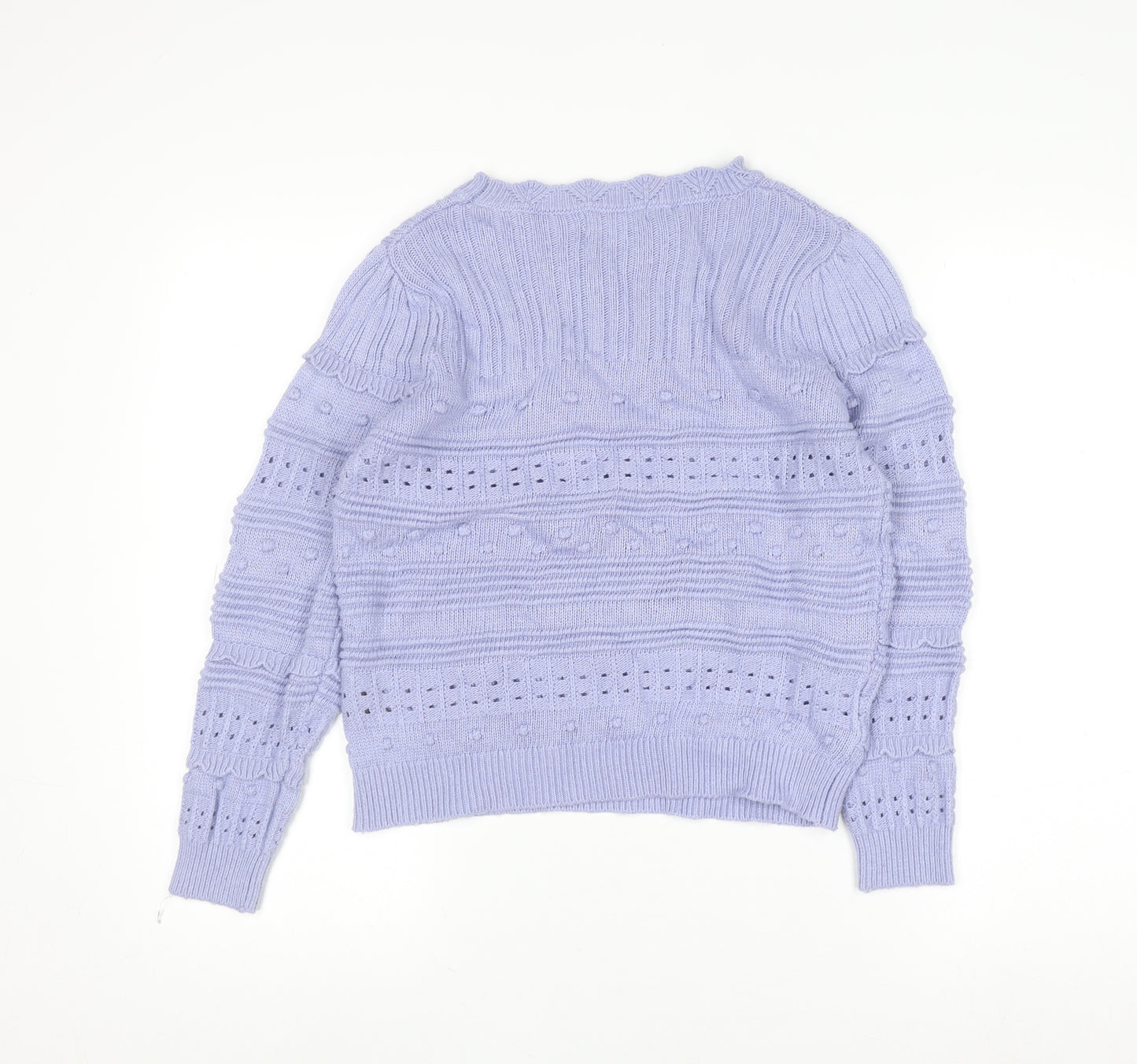 Monsoon Women Purple Knit Crew Neck Long Sleeve Jumper S