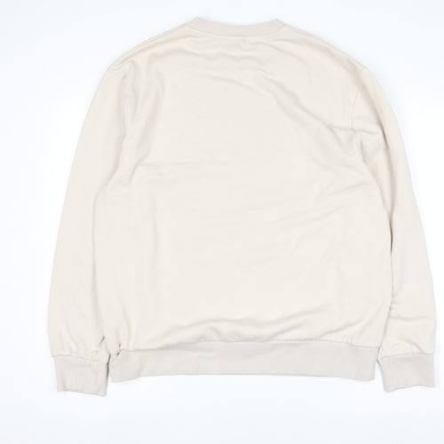 George Women Beige Mickey Mouse Winter Club Pullover Sweatshirt L