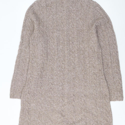 F&F Women Beige Knit Wool Blend Long Sleeve Jumper Dress L