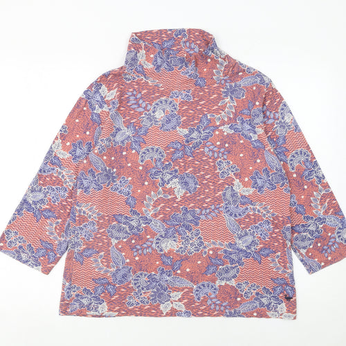 Country Rose Women’s Multicoloured Floral Roll Neck Tunic Blouse L