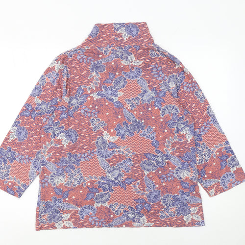 Country Rose Women’s Multicoloured Floral Roll Neck Tunic Blouse L