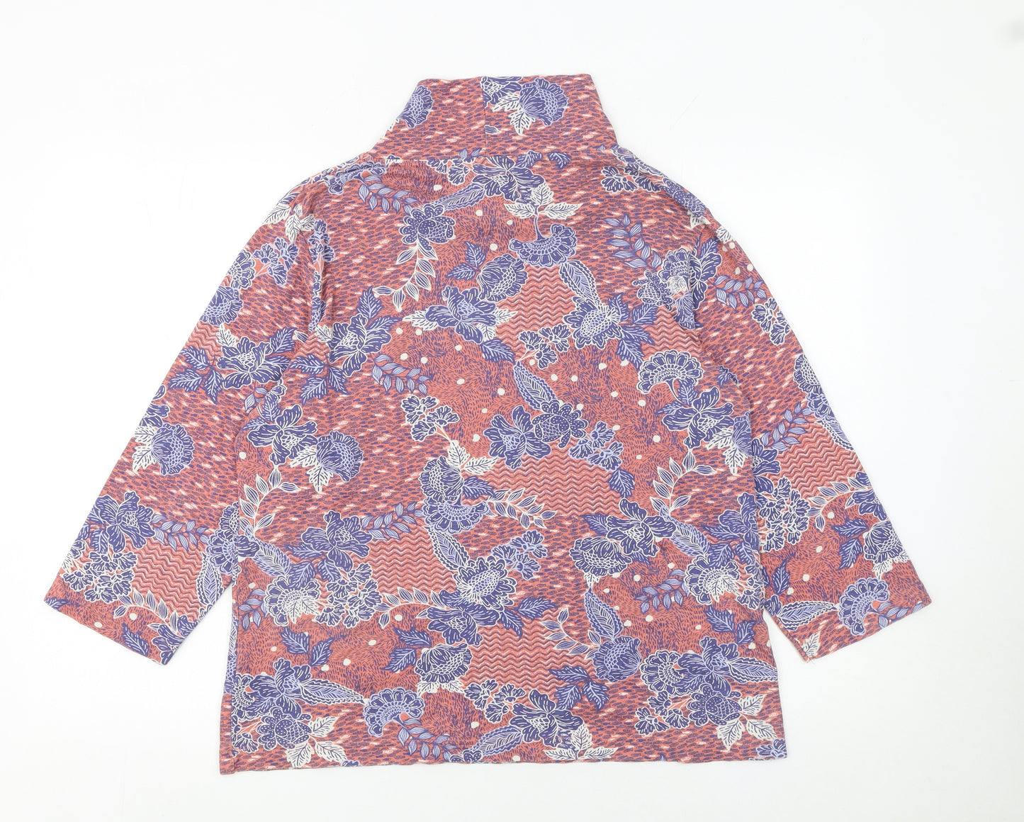 Country Rose Women’s Multicoloured Floral Roll Neck Tunic Blouse L