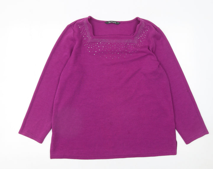 Bonmarché Women's Purple Rhinestone Pullover Jumper Size M