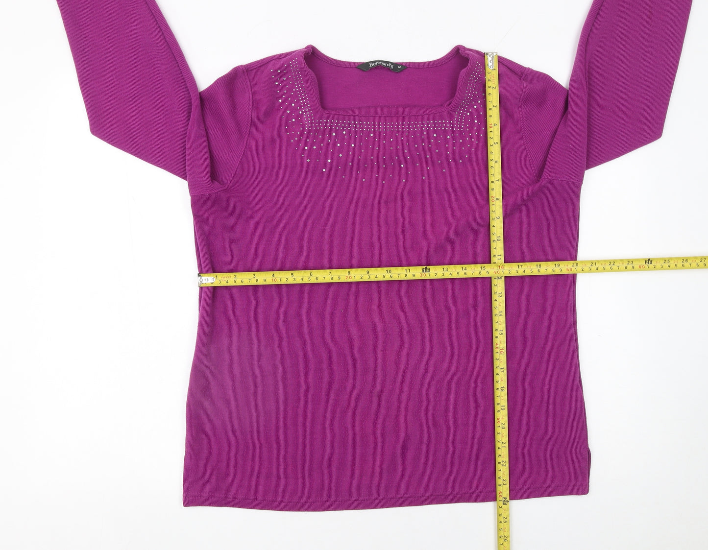 Bonmarché Women's Purple Rhinestone Pullover Jumper Size M