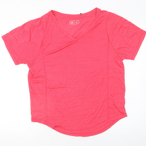 Next Women's Pink V-Neck Regular Fit Active T-Shirt Size 14