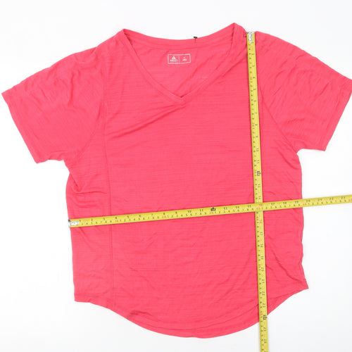 Next Women's Pink V-Neck Regular Fit Active T-Shirt Size 14