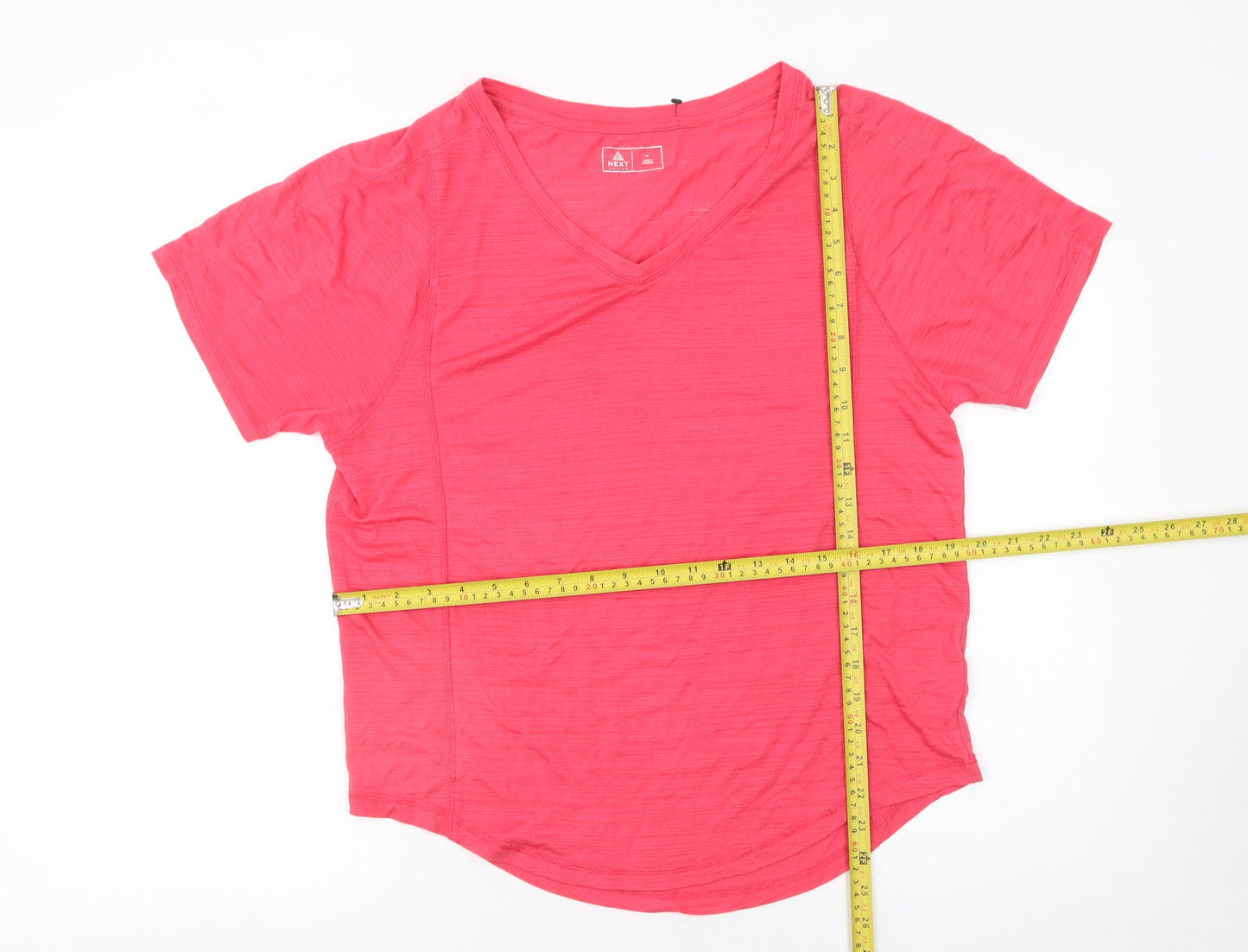 Next Women's Pink V-Neck Regular Fit Active T-Shirt Size 14