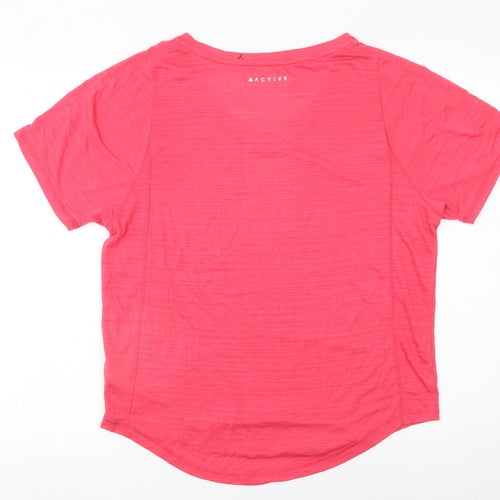 Next Women's Pink V-Neck Regular Fit Active T-Shirt Size 14