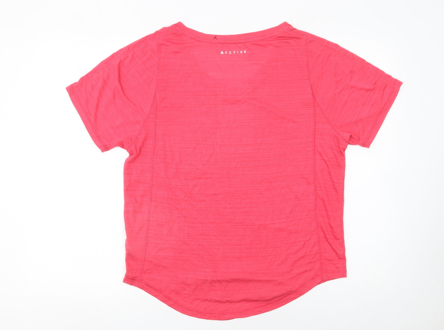 Next Women's Pink V-Neck Regular Fit Active T-Shirt Size 14