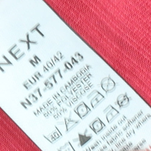 Next Women's Pink V-Neck Regular Fit Active T-Shirt Size 14