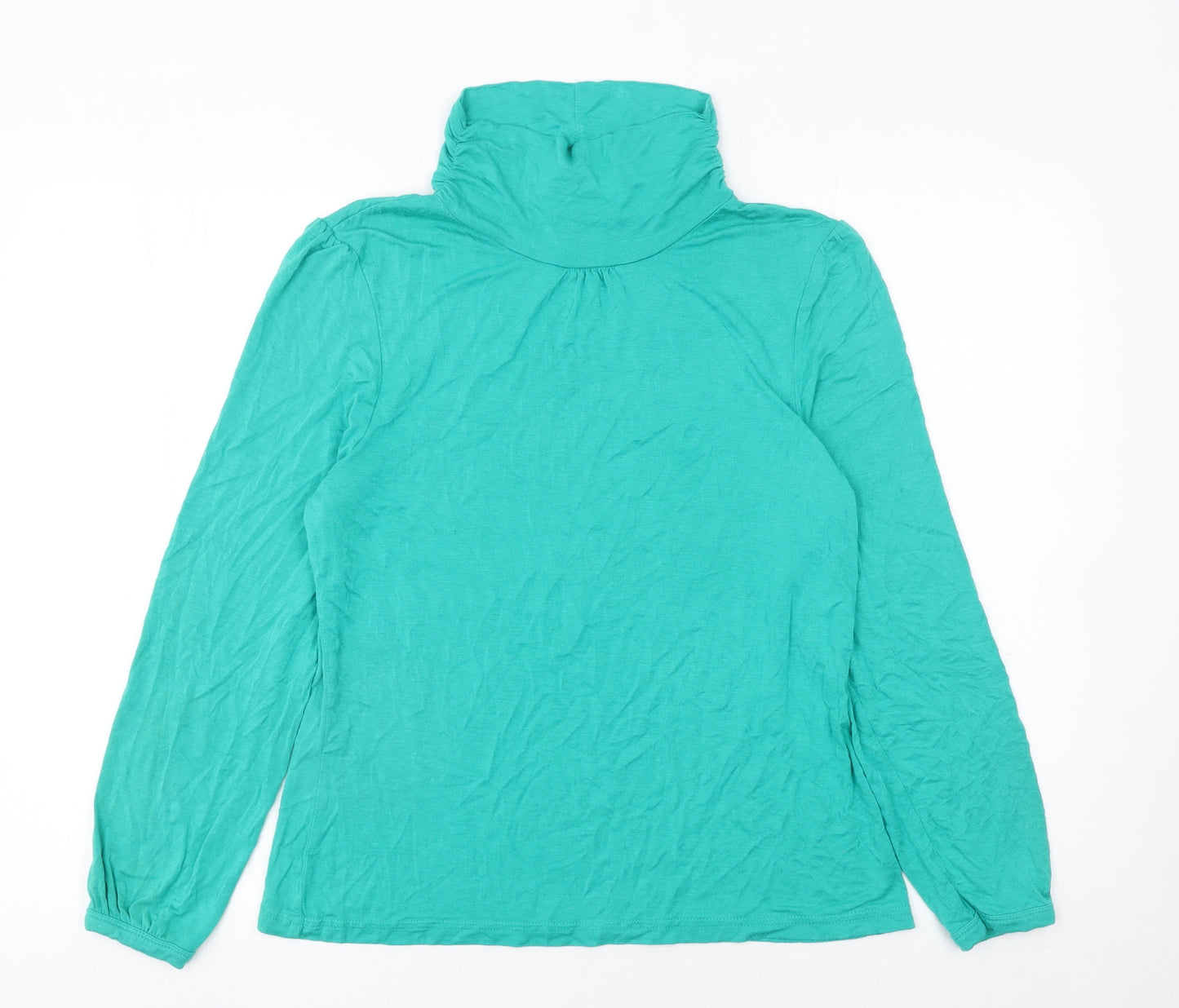 Klass Collection Womens Green Roll Neck Long Sleeve Jersey Top M