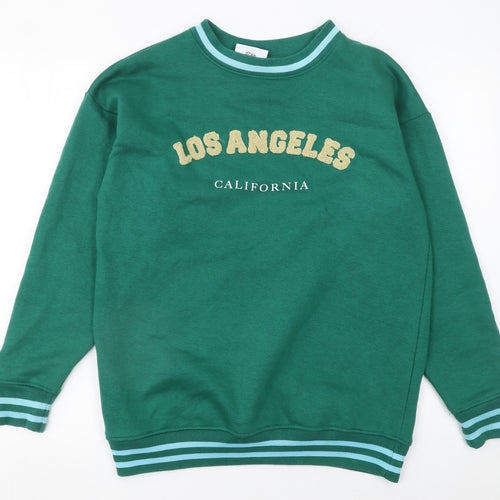 Daisy Street Womens Green Los Angeles Sweatshirt Size 6 Cotton Blend