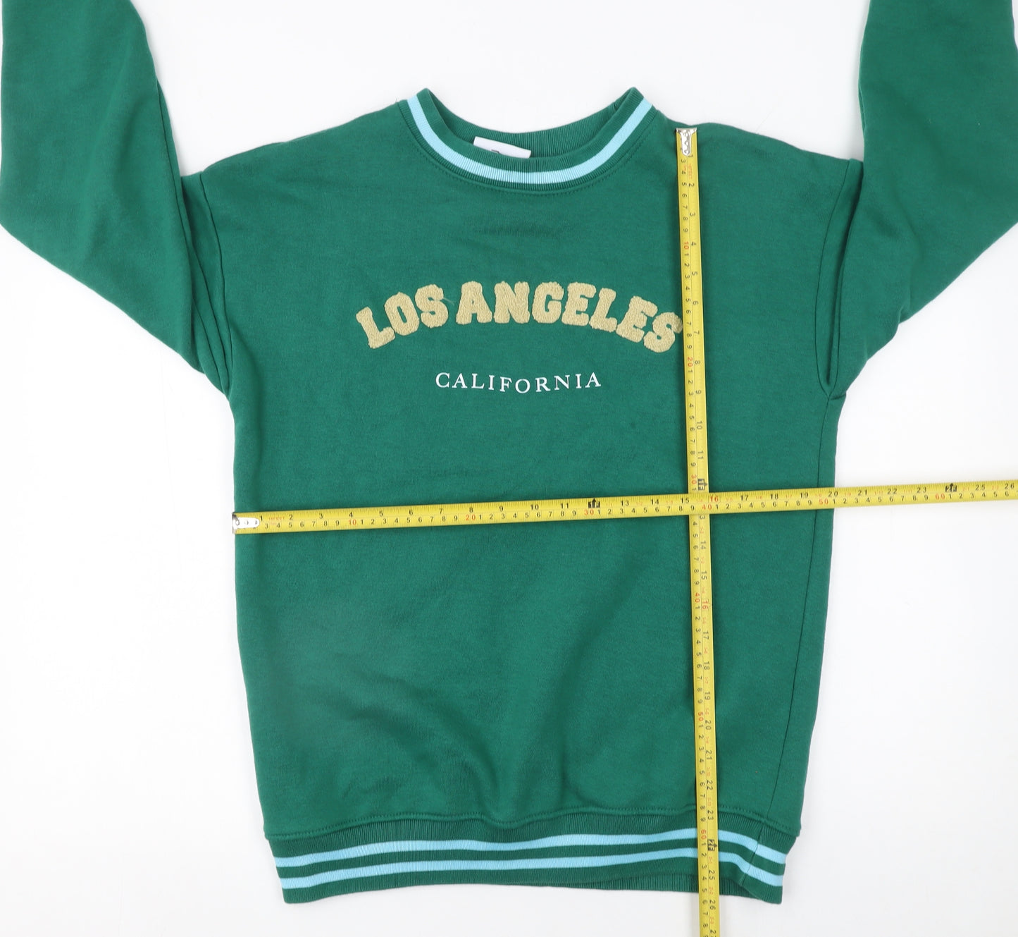 Daisy Street Womens Green Los Angeles Sweatshirt Size 6 Cotton Blend