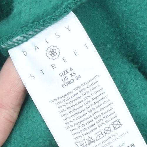 Daisy Street Womens Green Los Angeles Sweatshirt Size 6 Cotton Blend