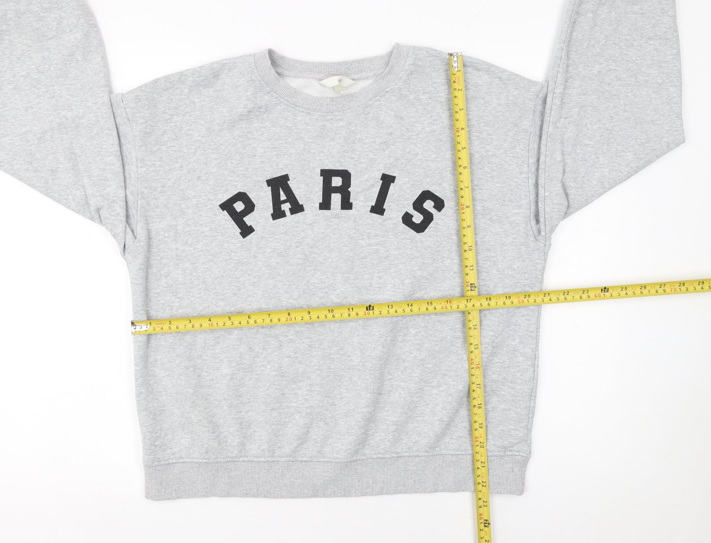 H&M Womens Grey Paris Graphic Sweatshirt Size 12 Regular Fit