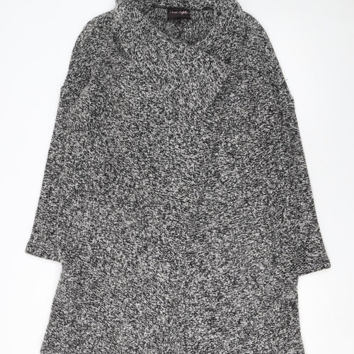 Phase Eight Women's Grey Chunky Knit Open Cardigan Medium