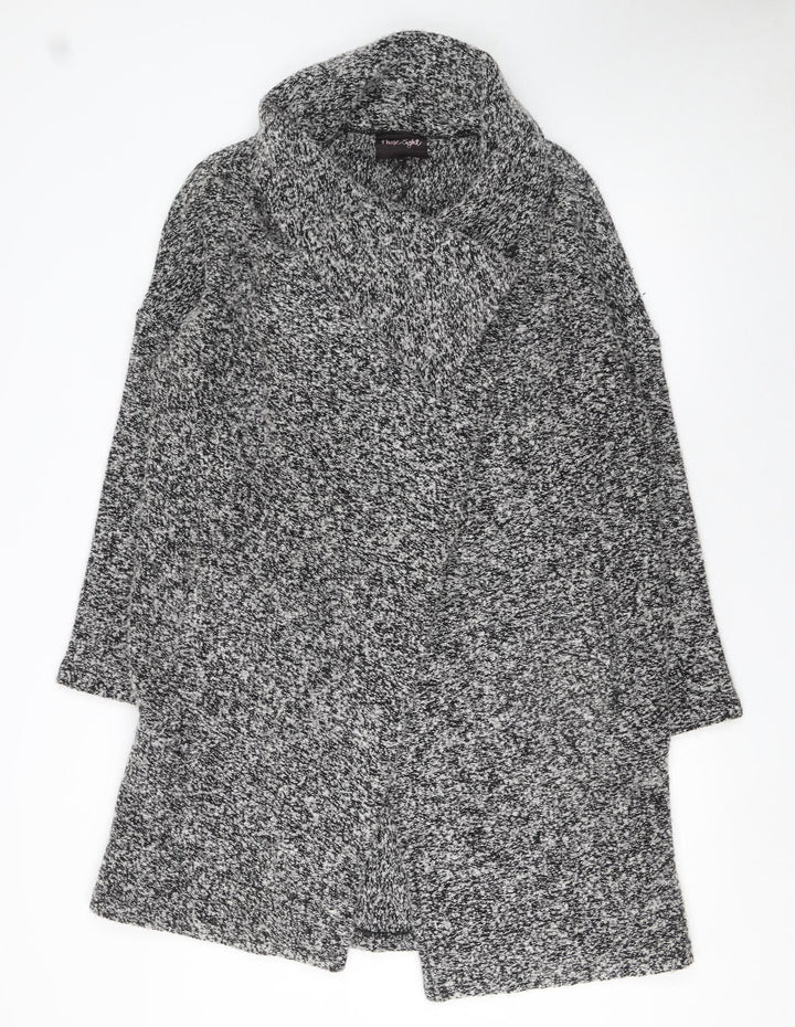 Phase Eight Women's Grey Chunky Knit Open Cardigan Medium