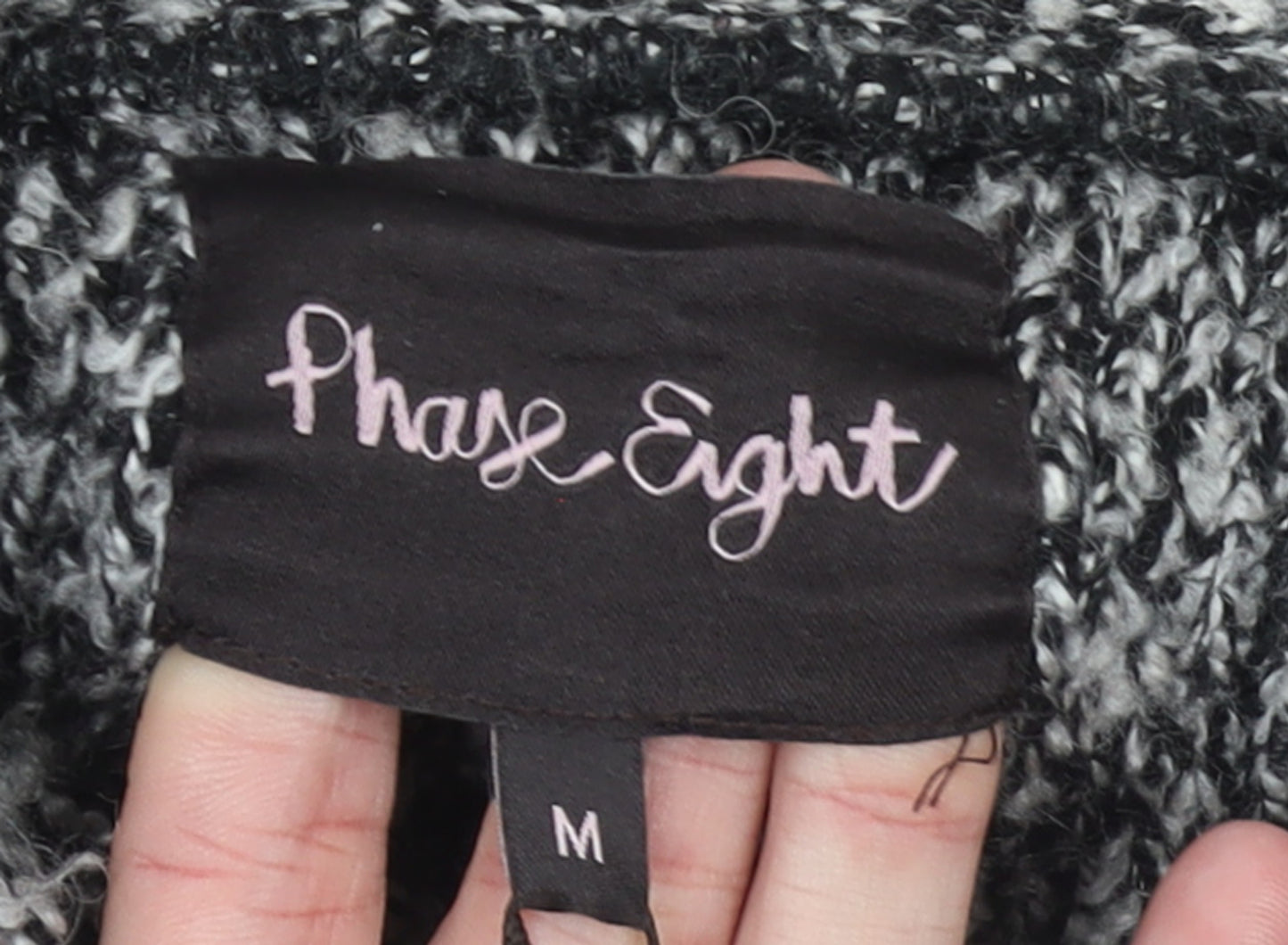 Phase Eight Women's Grey Chunky Knit Open Cardigan Medium