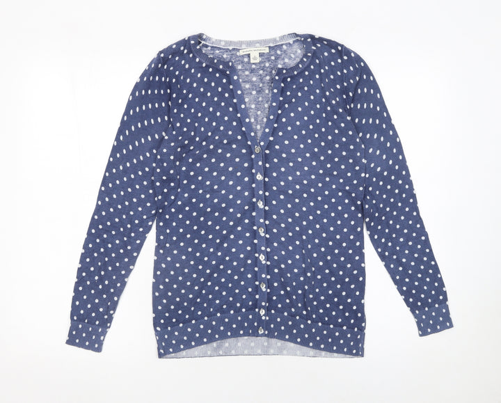 Banana Republic Women's Blue Polka Dot Cotton Cardigan Size S