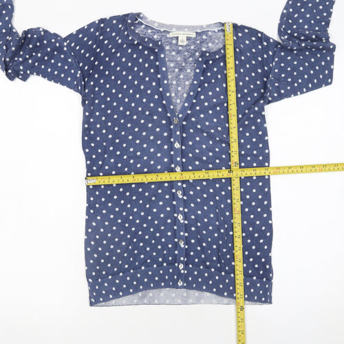 Banana Republic Women's Blue Polka Dot Cotton Cardigan Size S