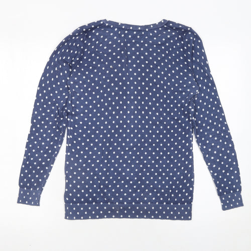Banana Republic Women's Blue Polka Dot Cotton Cardigan Size S