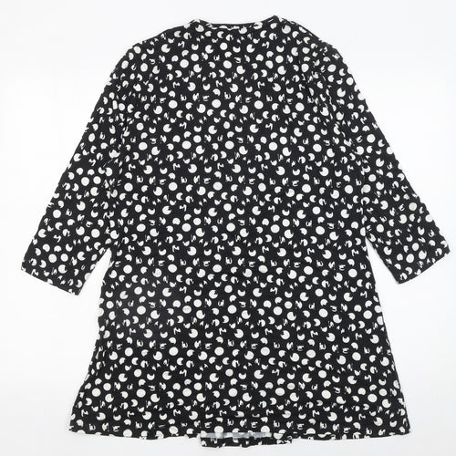 David Nieper Women’s Black Polka Dot Wrap Dress Size 16 Viscose Elastane