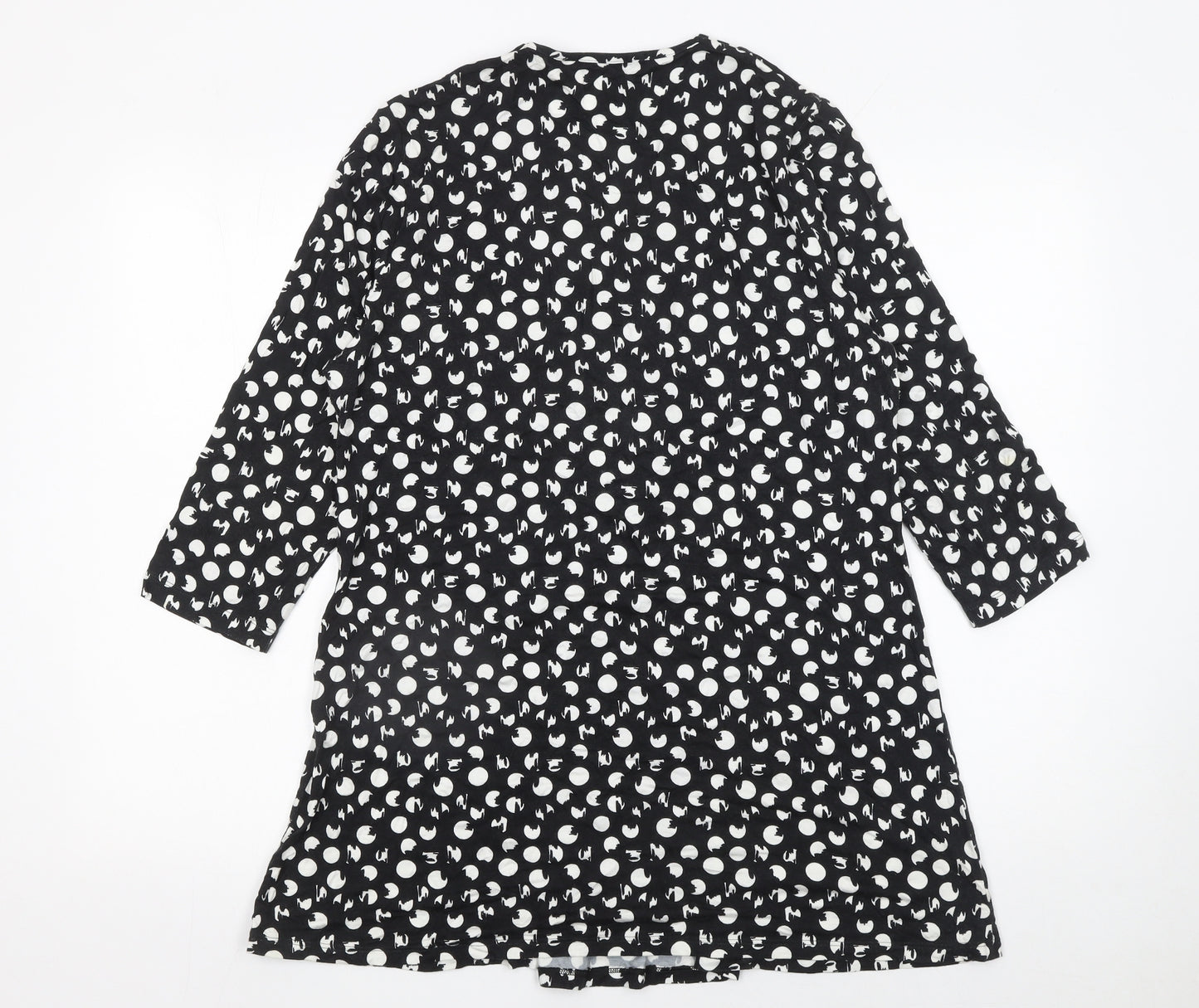 David Nieper Women’s Black Polka Dot Wrap Dress Size 16 Viscose Elastane