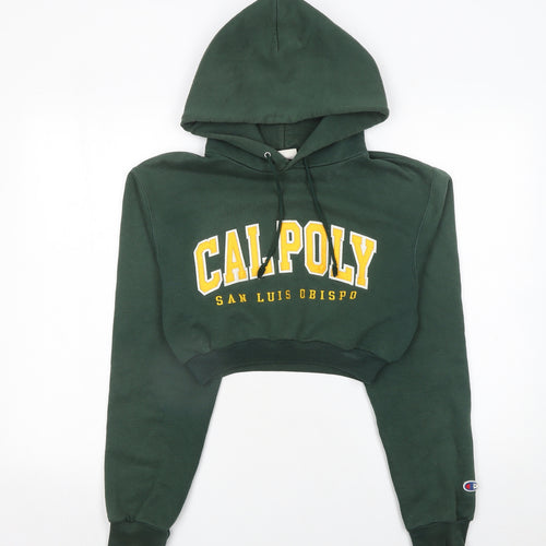 Champion Women’s Green Cal Poly Cropped Hoodie Size S