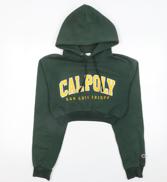 Champion Women’s Green Cal Poly Cropped Hoodie Size S