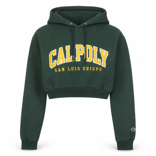 Champion Women’s Green Cal Poly Cropped Hoodie Size S