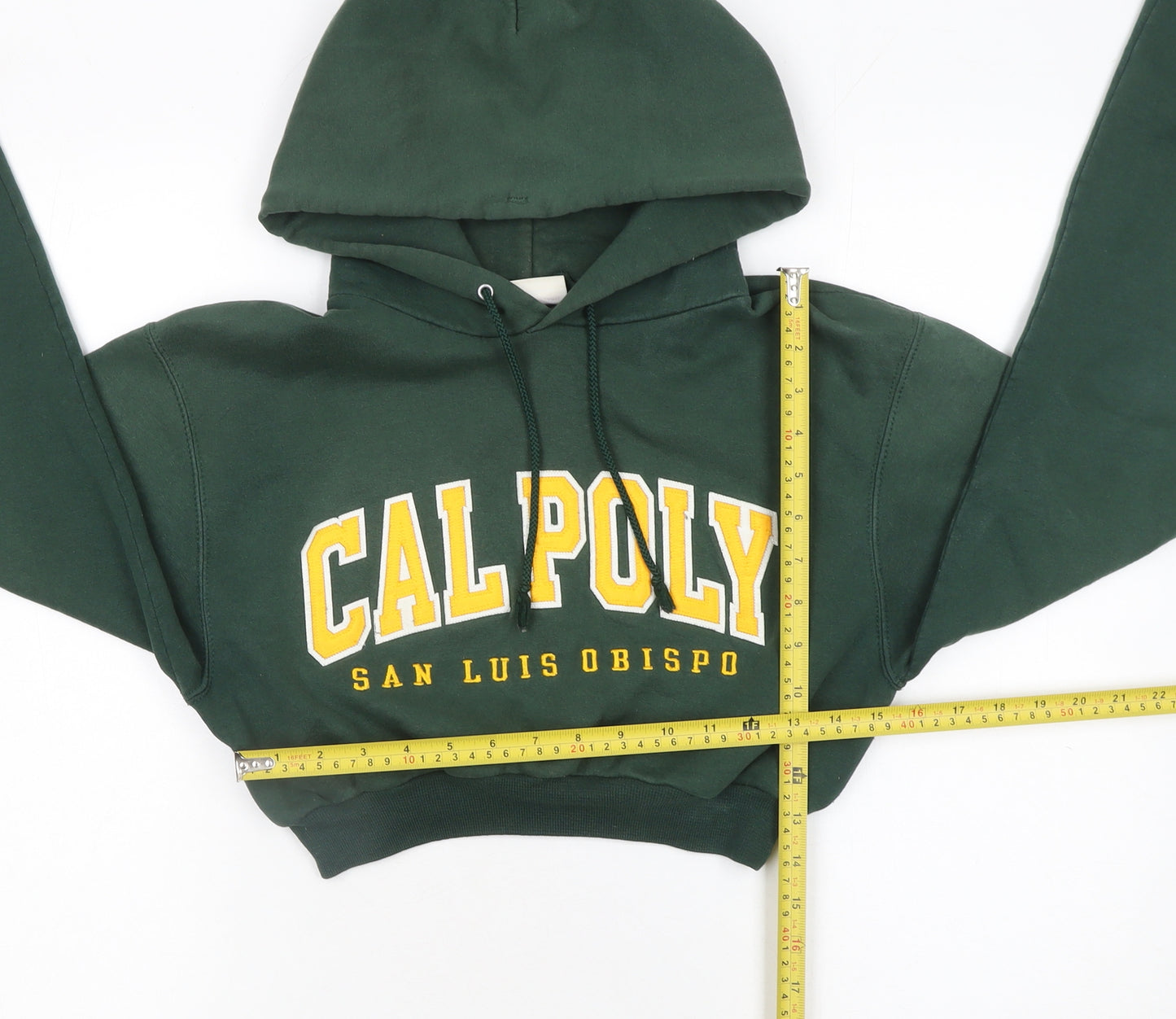 Champion Women’s Green Cal Poly Cropped Hoodie Size S