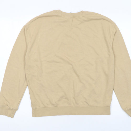 H&M Divided Women Beige Crew Neck Pullover Sweatshirt Medium
