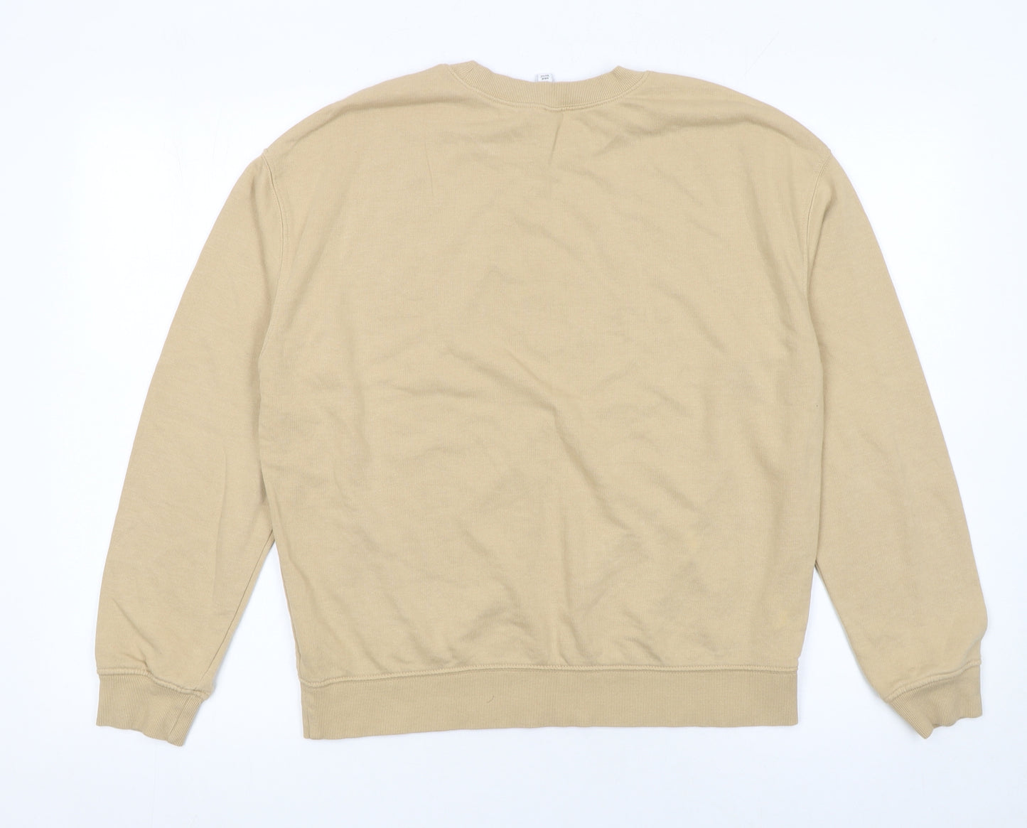 H&M Divided Women Beige Crew Neck Pullover Sweatshirt Medium